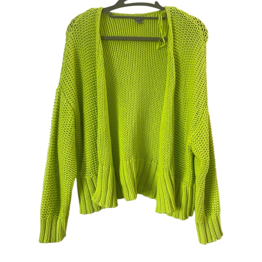 Aerie Open Knit Green Cotton Open Front Cardigan‎ Sweater S